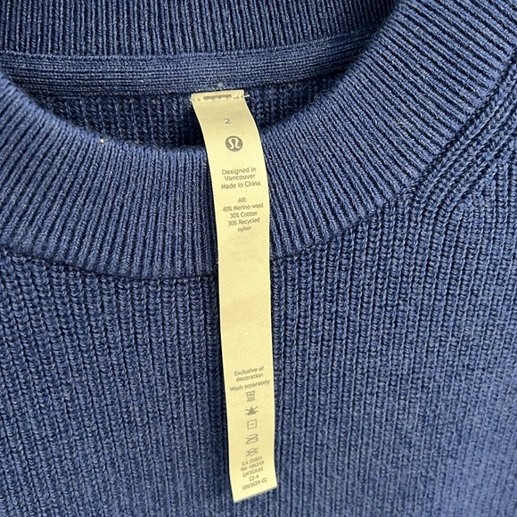 Lululemon Merino Wool Blend Ribbed Crewneck Sweater - Picture 3 of 7